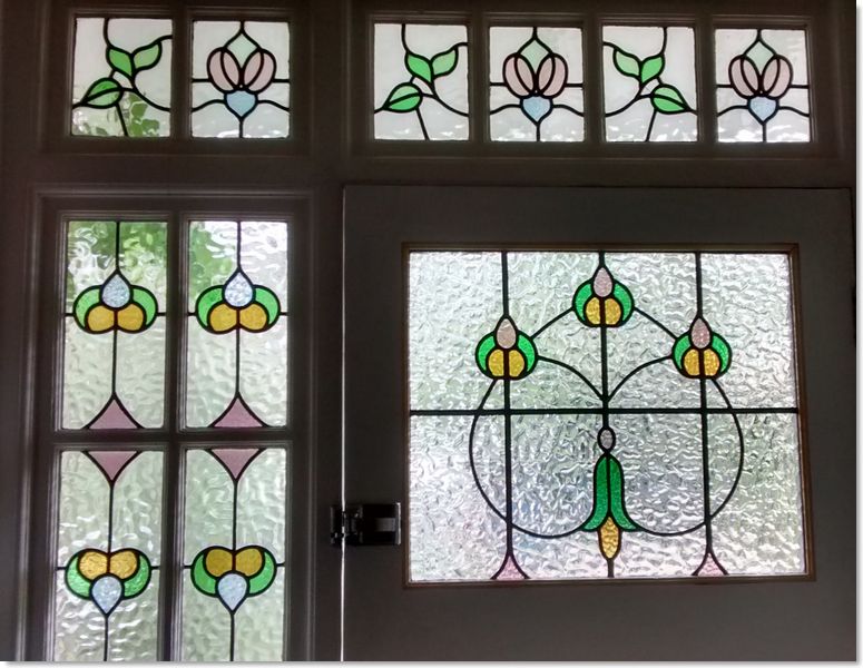 Stained glass doors